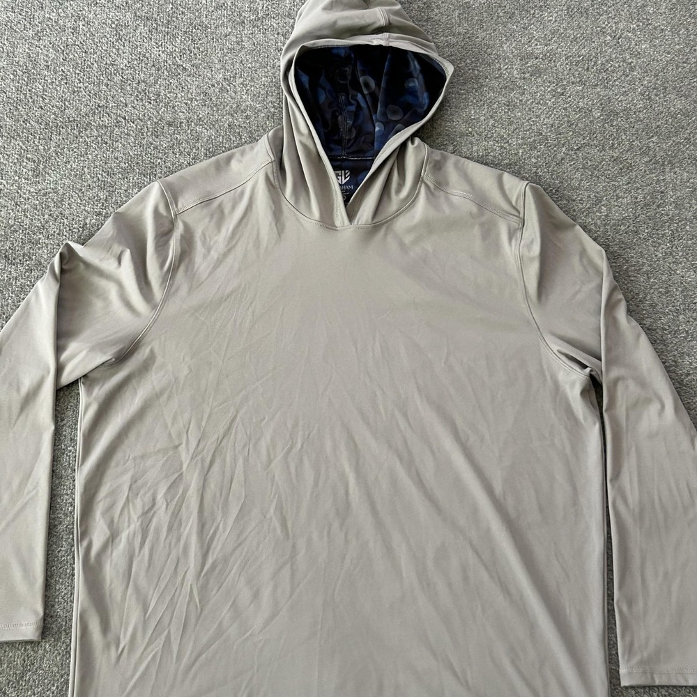 Graham Luxe Hoodie Mens XL Gray Patton Lightweight Stretch Performance Pullover